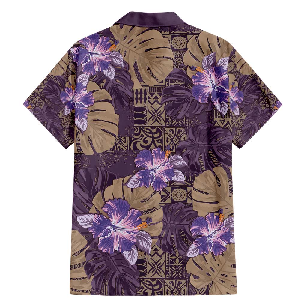 Hawaii Hawaiian Shirt Purple Polynesian Monstera Patterns DT05 - Polynesian Pride