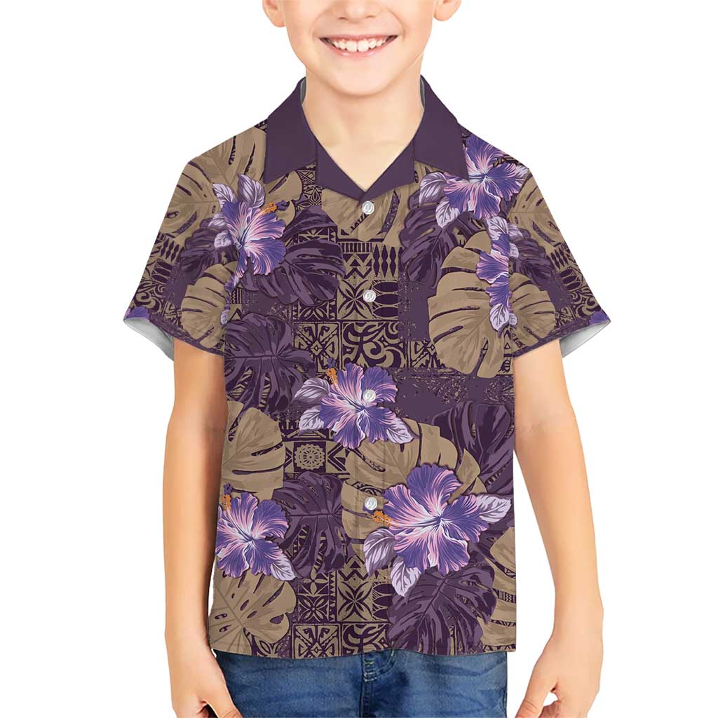 Hawaii Hawaiian Shirt Purple Polynesian Monstera Patterns DT05 - Polynesian Pride