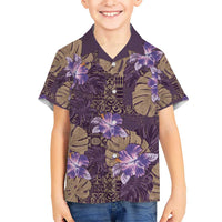 Hawaii Hawaiian Shirt Purple Polynesian Monstera Patterns DT05 - Polynesian Pride