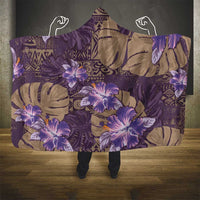 Hawaii Hooded Blanket Purple Polynesian Monstera Patterns DT05 - Polynesian Pride