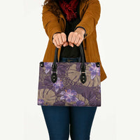 Hawaii Leather Bag Purple Polynesian Monstera Patterns DT05 Purple - Polynesian Pride