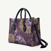 Hawaii Leather Bag Purple Polynesian Monstera Patterns DT05 - Polynesian Pride