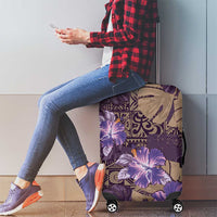 Hawaii Luggage Cover Purple Polynesian Monstera Patterns DT05 - Polynesian Pride