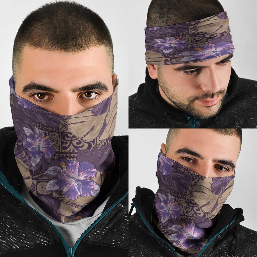 Hawaii Neck Gaiter Purple Polynesian Monstera Patterns DT05 - Polynesian Pride