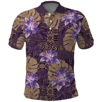 Hawaii Polo Shirt Purple Polynesian Monstera Patterns DT05 Purple - Polynesian Pride