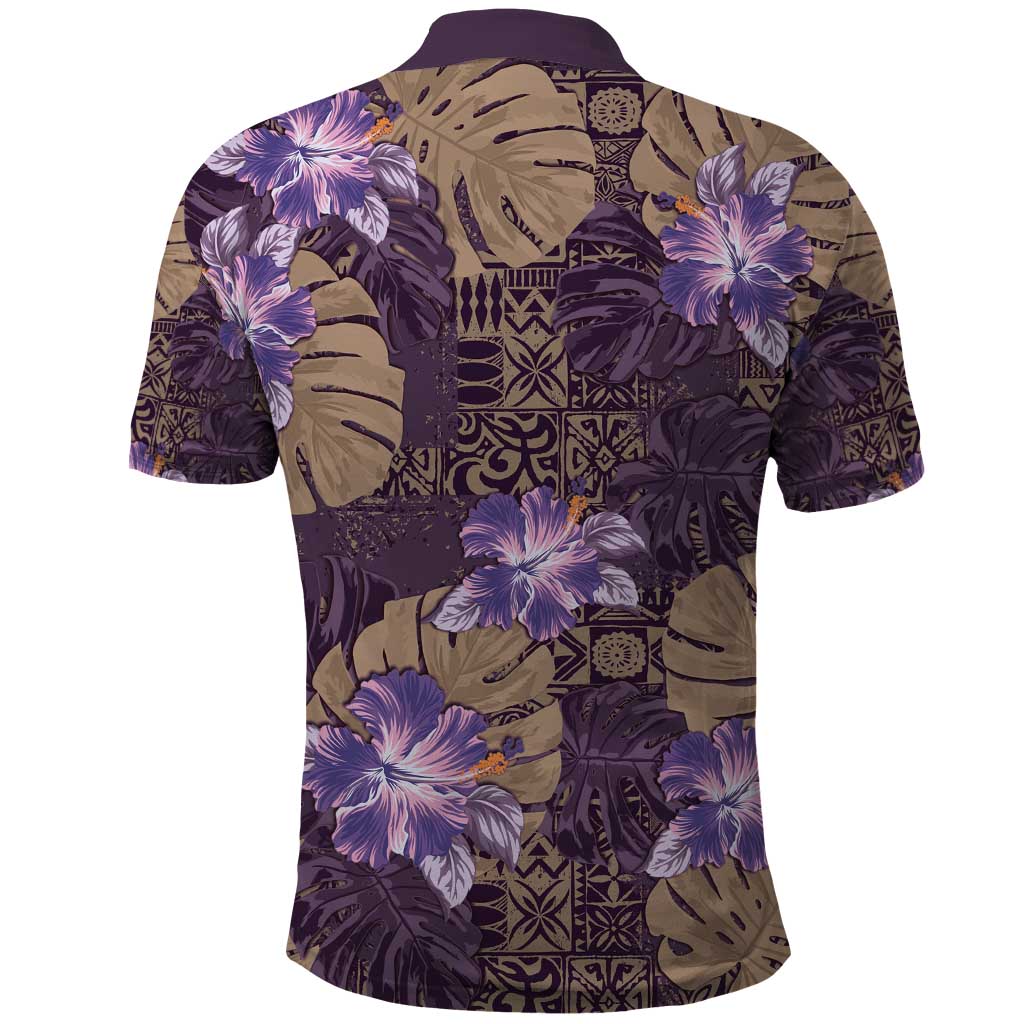 Hawaii Polo Shirt Purple Polynesian Monstera Patterns DT05 - Polynesian Pride