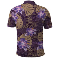 Hawaii Polo Shirt Purple Polynesian Monstera Patterns DT05 - Polynesian Pride