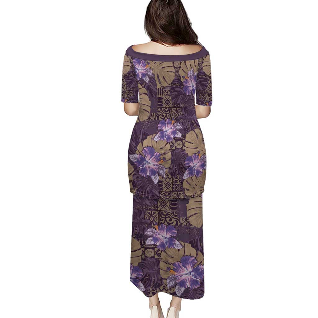 Hawaii Puletasi Purple Polynesian Monstera Patterns DT05 - Polynesian Pride