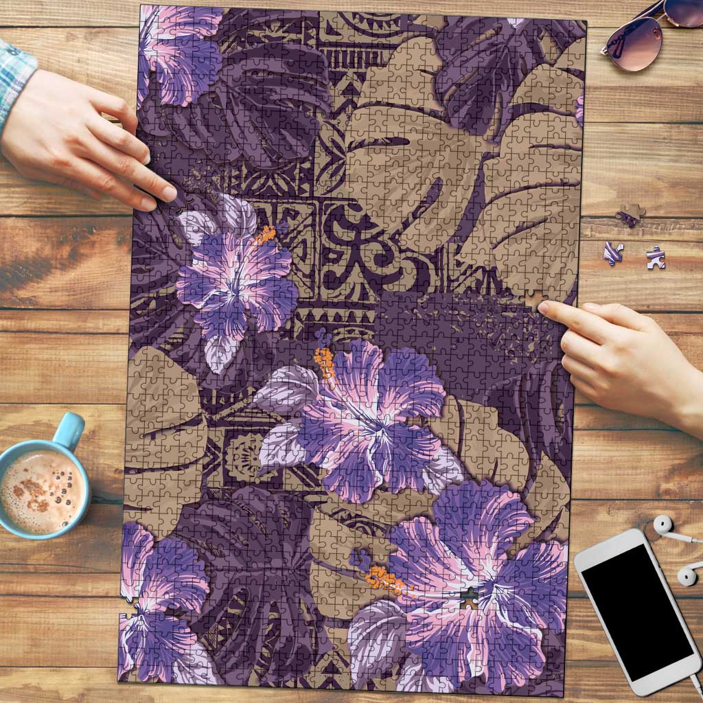 Hawaii Puzzle Purple Polynesian Monstera Patterns DT05 Purple - Polynesian Pride