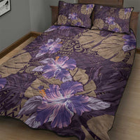 Hawaii Quilt Bed Set Purple Polynesian Monstera Patterns DT05 - Polynesian Pride