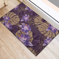 Hawaii Rubber Doormat Purple Polynesian Monstera Patterns DT05 - Polynesian Pride