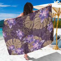 Hawaii Sarong Purple Polynesian Monstera Patterns DT05 One Size 44 x 66 inches Purple - Polynesian Pride
