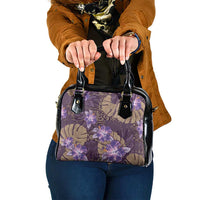 Hawaii Shoulder Handbag Purple Polynesian Monstera Patterns DT05 One Size Purple - Polynesian Pride
