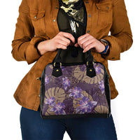 Hawaii Shoulder Handbag Purple Polynesian Monstera Patterns DT05 - Polynesian Pride