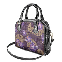 Hawaii Shoulder Handbag Purple Polynesian Monstera Patterns DT05 - Polynesian Pride