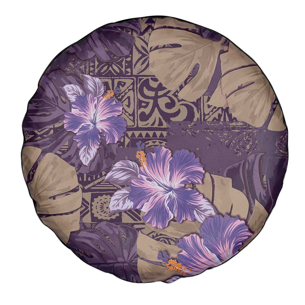 Hawaii Spare Tire Cover Purple Polynesian Monstera Patterns DT05 - Polynesian Pride