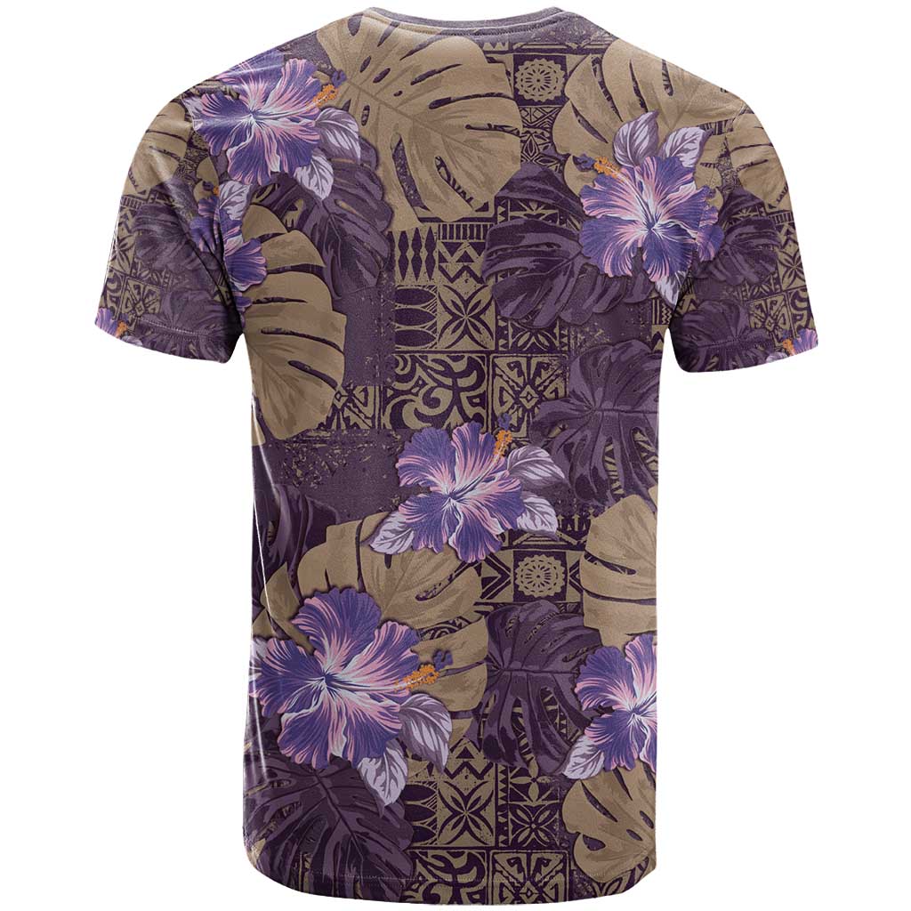 Hawaii T Shirt Purple Polynesian Monstera Patterns DT05 - Polynesian Pride