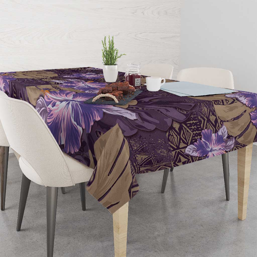 Hawaii Tablecloth Purple Polynesian Monstera Patterns DT05 - Polynesian Pride