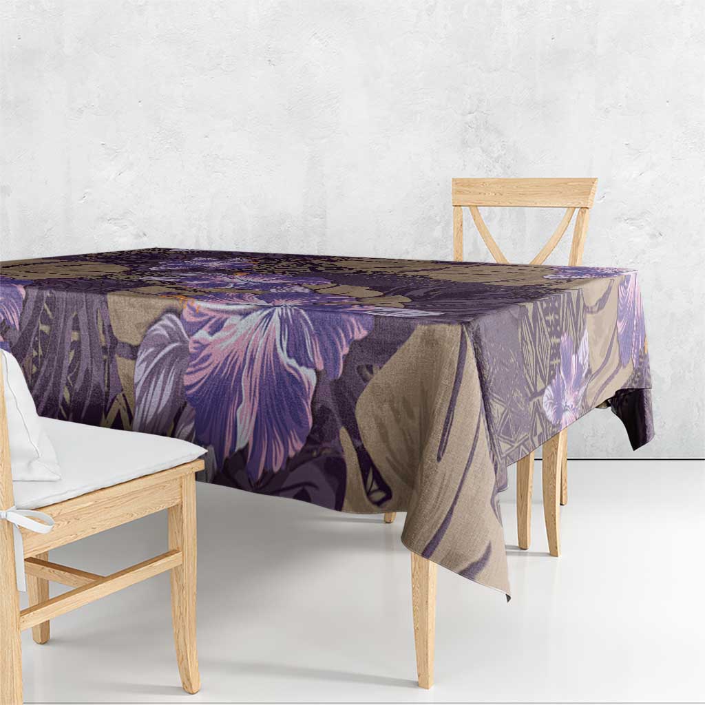Hawaii Tablecloth Purple Polynesian Monstera Patterns DT05 - Polynesian Pride