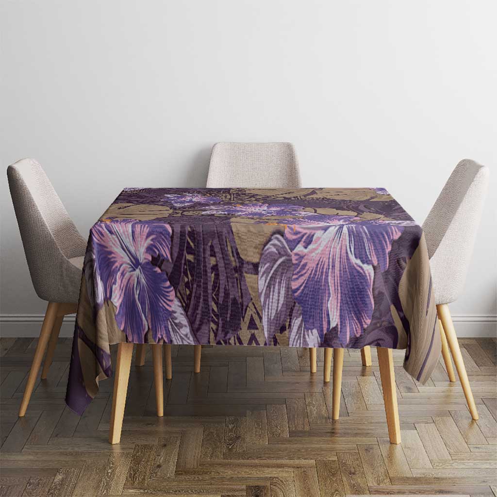 Hawaii Tablecloth Purple Polynesian Monstera Patterns DT05 - Polynesian Pride