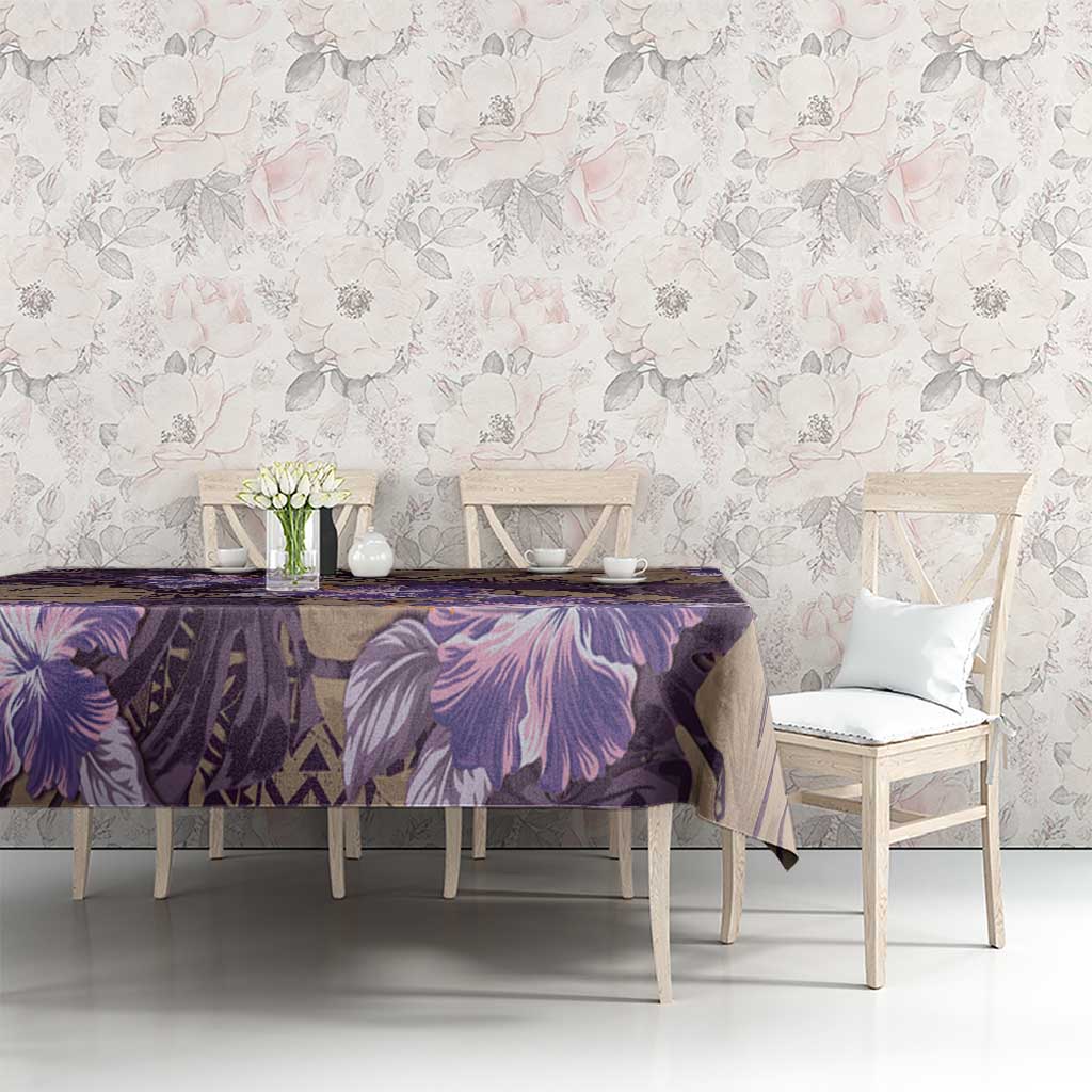 Hawaii Tablecloth Purple Polynesian Monstera Patterns DT05 - Polynesian Pride