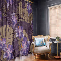 Hawaii Window Curtain Purple Polynesian Monstera Patterns DT05 - Polynesian Pride