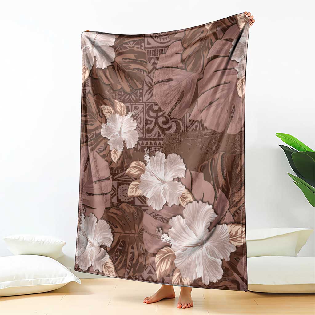 Hawaii Blanket Brown Polynesian Monstera Patterns DT05 - Polynesian Pride