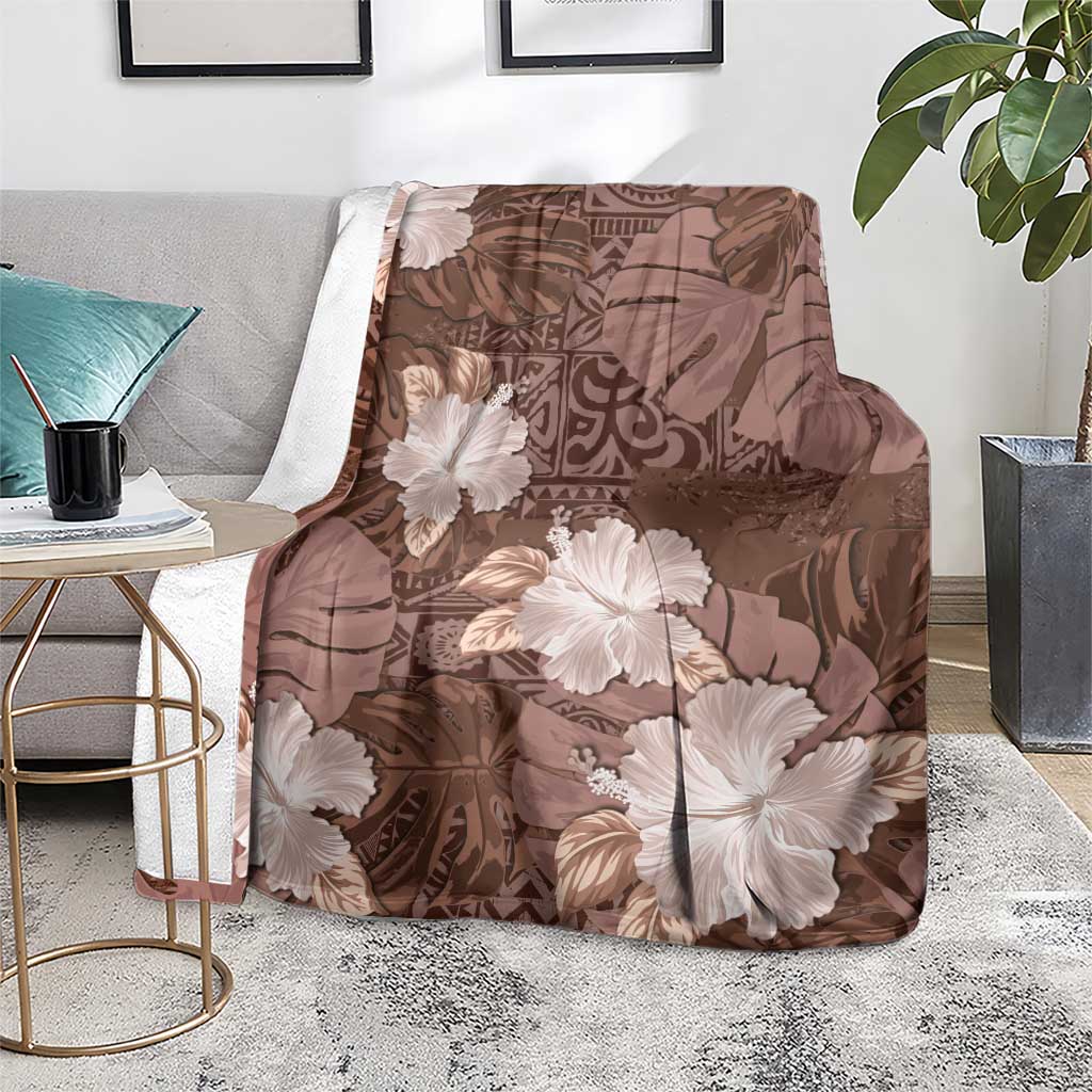 Hawaii Blanket Brown Polynesian Monstera Patterns DT05 - Polynesian Pride