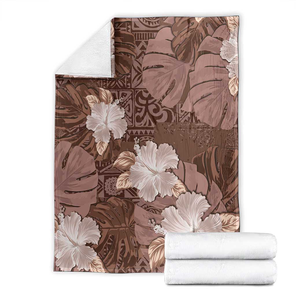 Hawaii Blanket Brown Polynesian Monstera Patterns DT05 - Polynesian Pride