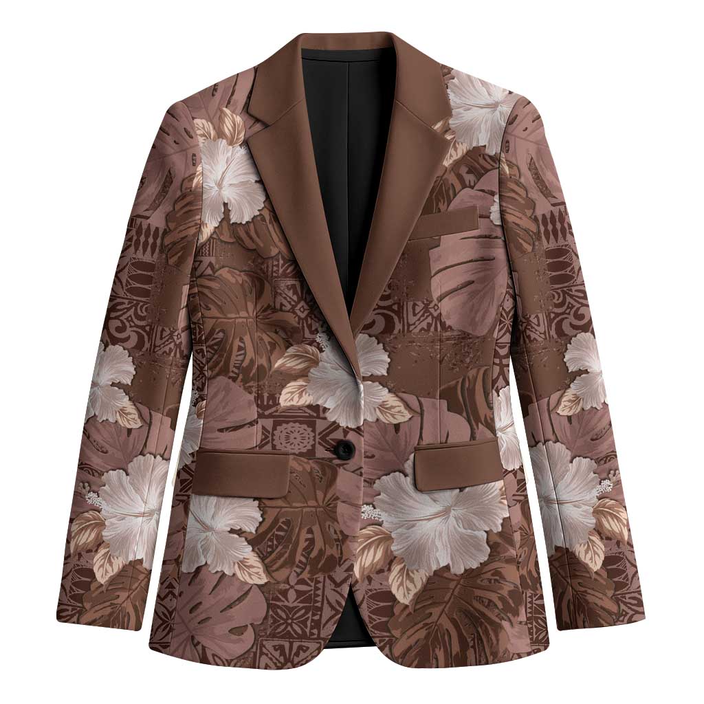 Hawaii Blazer Brown Polynesian Monstera Patterns DT05 Unisex Brown - Polynesian Pride