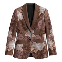 Hawaii Blazer Brown Polynesian Monstera Patterns DT05 Unisex Brown - Polynesian Pride