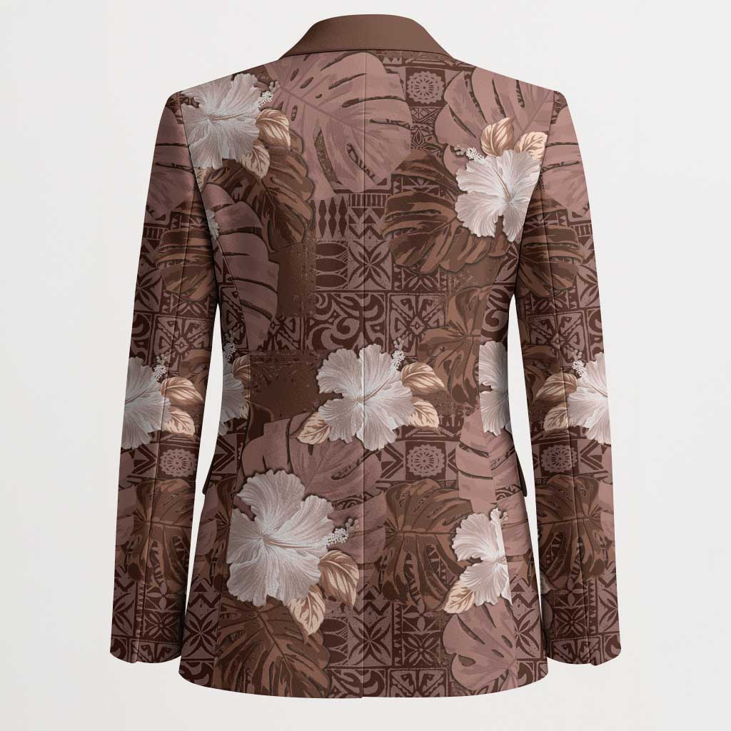 Hawaii Blazer Brown Polynesian Monstera Patterns DT05 - Polynesian Pride