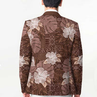 Hawaii Blazer Brown Polynesian Monstera Patterns DT05 - Polynesian Pride