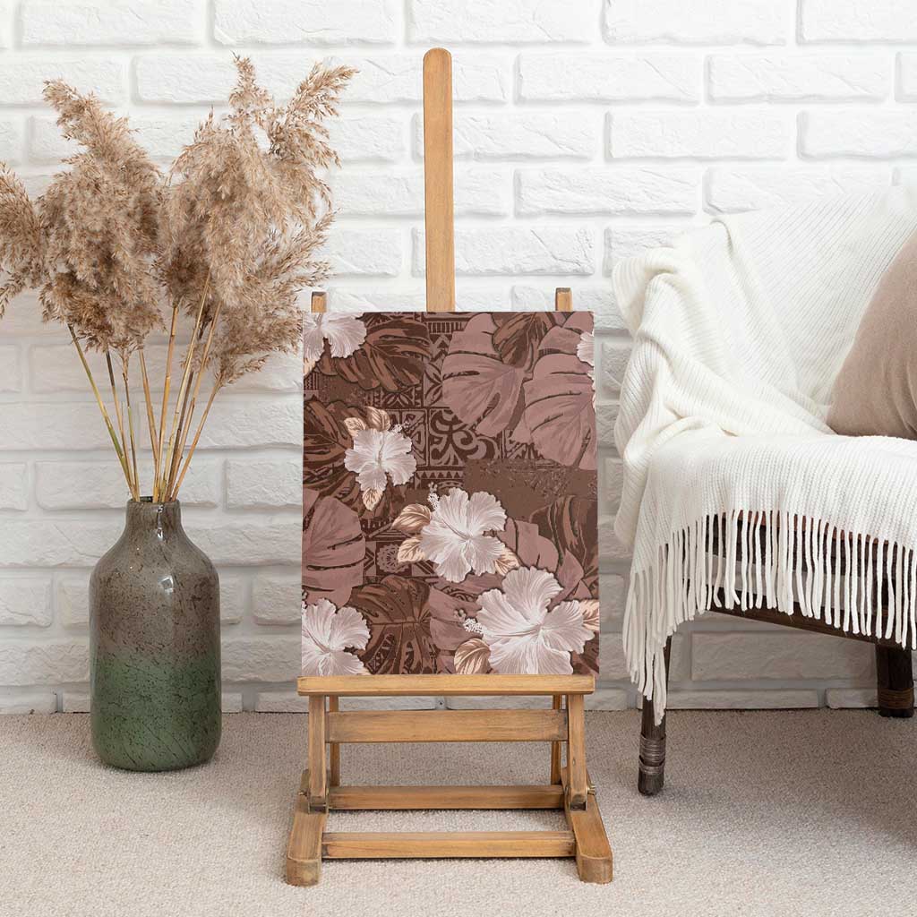 Hawaii Canvas Wall Art Brown Polynesian Monstera Patterns DT05 - Polynesian Pride