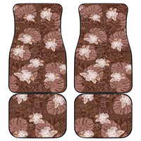 Hawaii Car Mats Brown Polynesian Monstera Patterns DT05 - Polynesian Pride