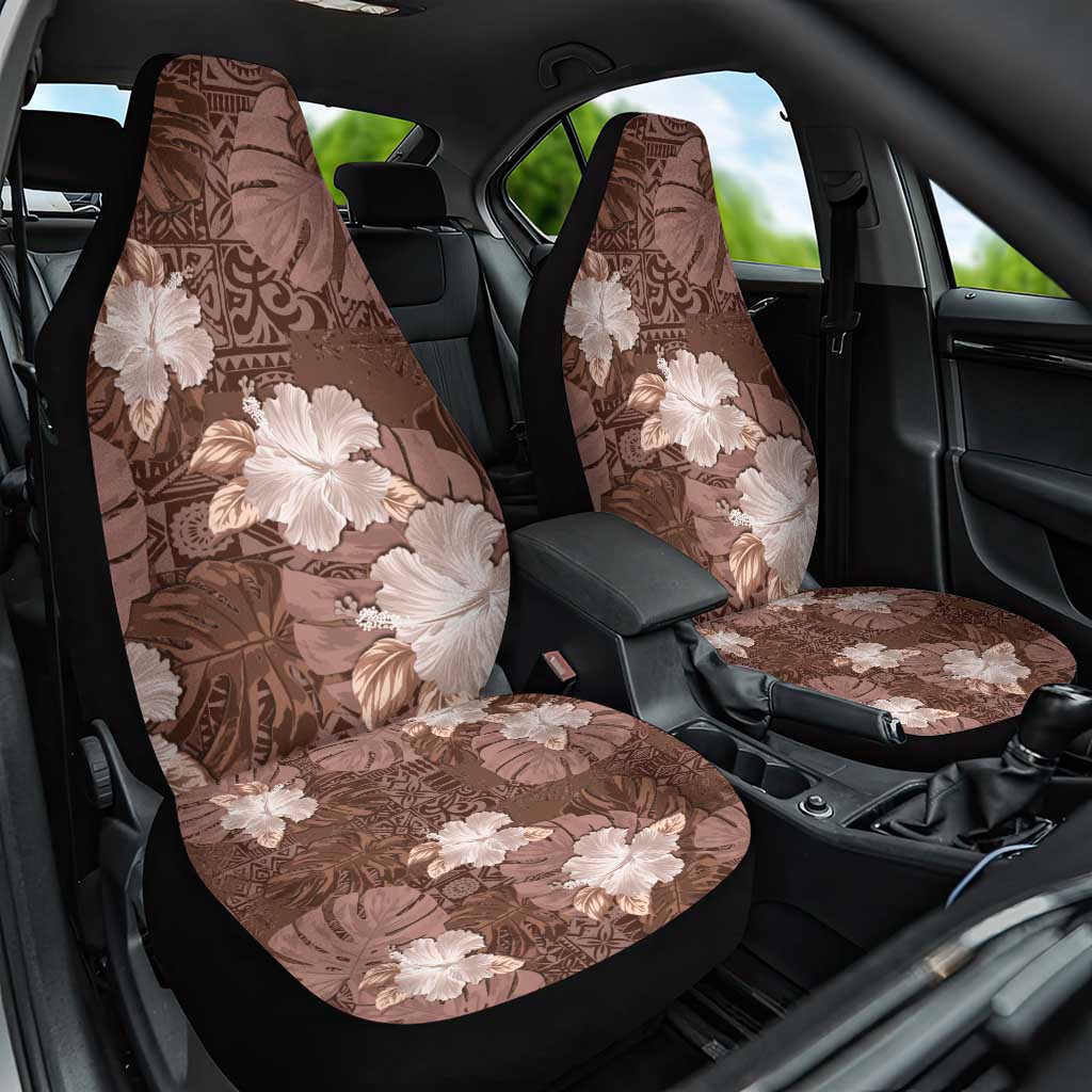 Hawaii Car Seat Cover Brown Polynesian Monstera Patterns DT05 One Size Brown - Polynesian Pride