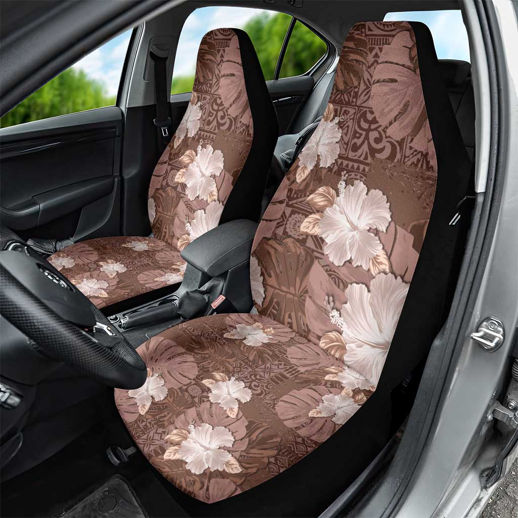 Hawaii Car Seat Cover Brown Polynesian Monstera Patterns DT05 - Polynesian Pride