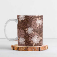 Hawaii Ceramic Mug Brown Polynesian Monstera Patterns DT05 Brown - Polynesian Pride