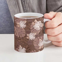Hawaii Ceramic Mug Brown Polynesian Monstera Patterns DT05 - Polynesian Pride