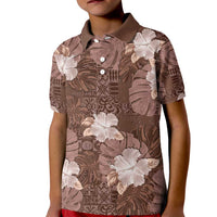 Hawaii Kid Polo Shirt Brown Polynesian Monstera Patterns DT05 Kid Brown - Polynesian Pride