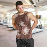 Hawaii Men Tank Top Brown Polynesian Monstera Patterns DT05 Brown - Polynesian Pride