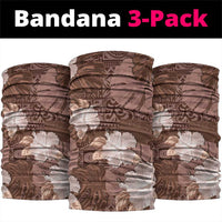 Hawaii Neck Gaiter Brown Polynesian Monstera Patterns DT05 package One Size: 25*50cm Brown - Polynesian Pride