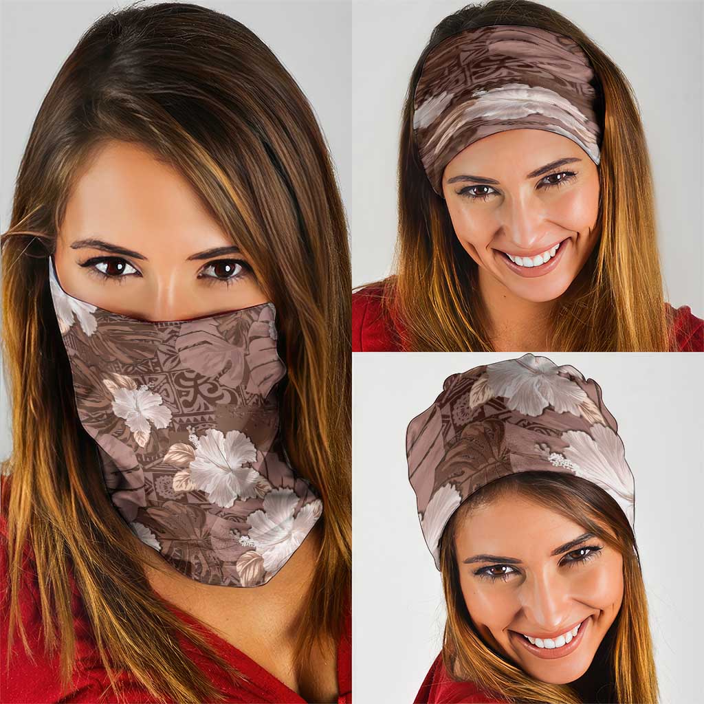 Hawaii Neck Gaiter Brown Polynesian Monstera Patterns DT05 - Polynesian Pride