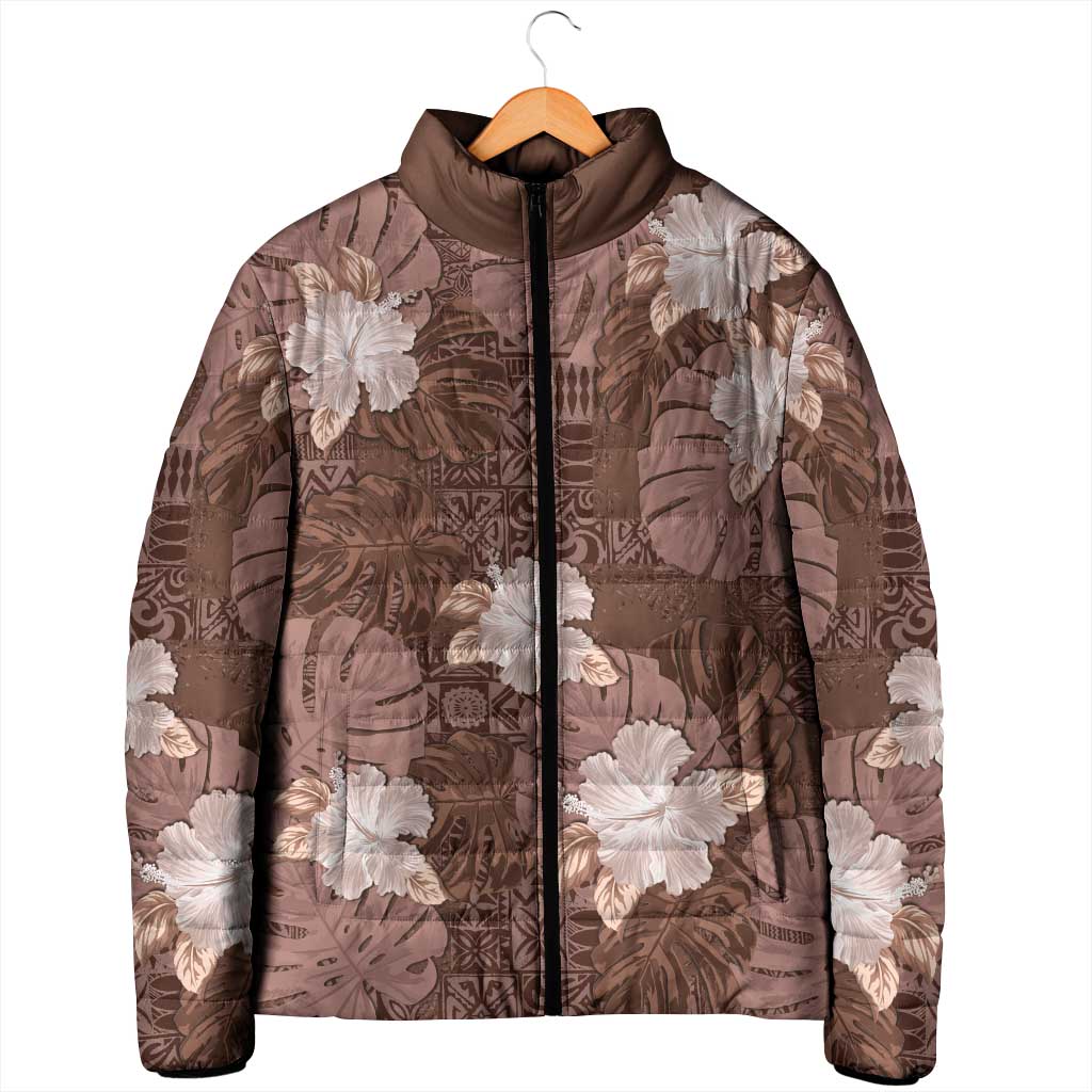 Hawaii Padded Jacket Brown Polynesian Monstera Patterns DT05 - Polynesian Pride