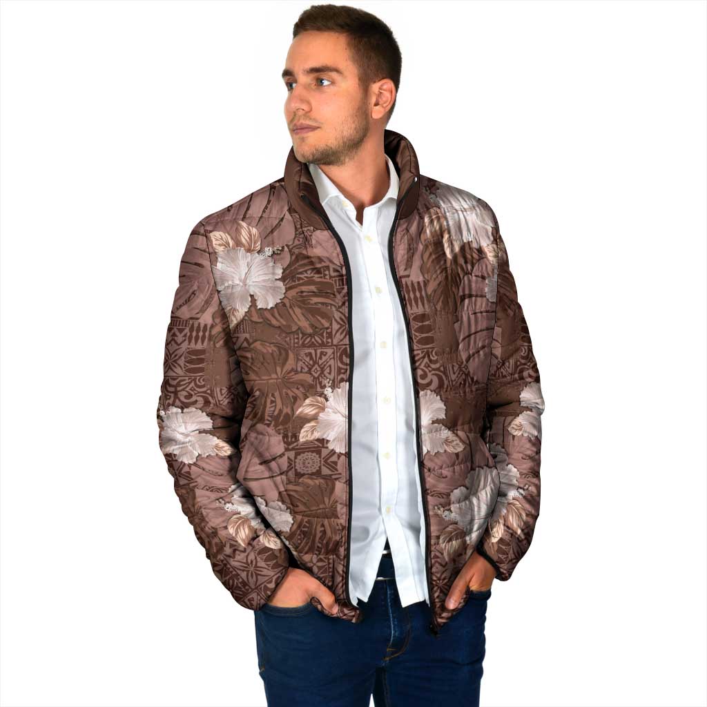 Hawaii Padded Jacket Brown Polynesian Monstera Patterns DT05 - Polynesian Pride