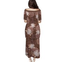 Hawaii Puletasi Brown Polynesian Monstera Patterns DT05 - Polynesian Pride
