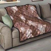 Hawaii Quilt Brown Polynesian Monstera Patterns DT05 - Polynesian Pride
