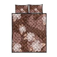 Hawaii Quilt Bed Set Brown Polynesian Monstera Patterns DT05 - Polynesian Pride