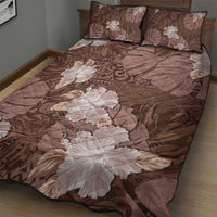 Hawaii Quilt Bed Set Brown Polynesian Monstera Patterns DT05 - Polynesian Pride