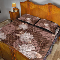 Hawaii Quilt Bed Set Brown Polynesian Monstera Patterns DT05 - Polynesian Pride
